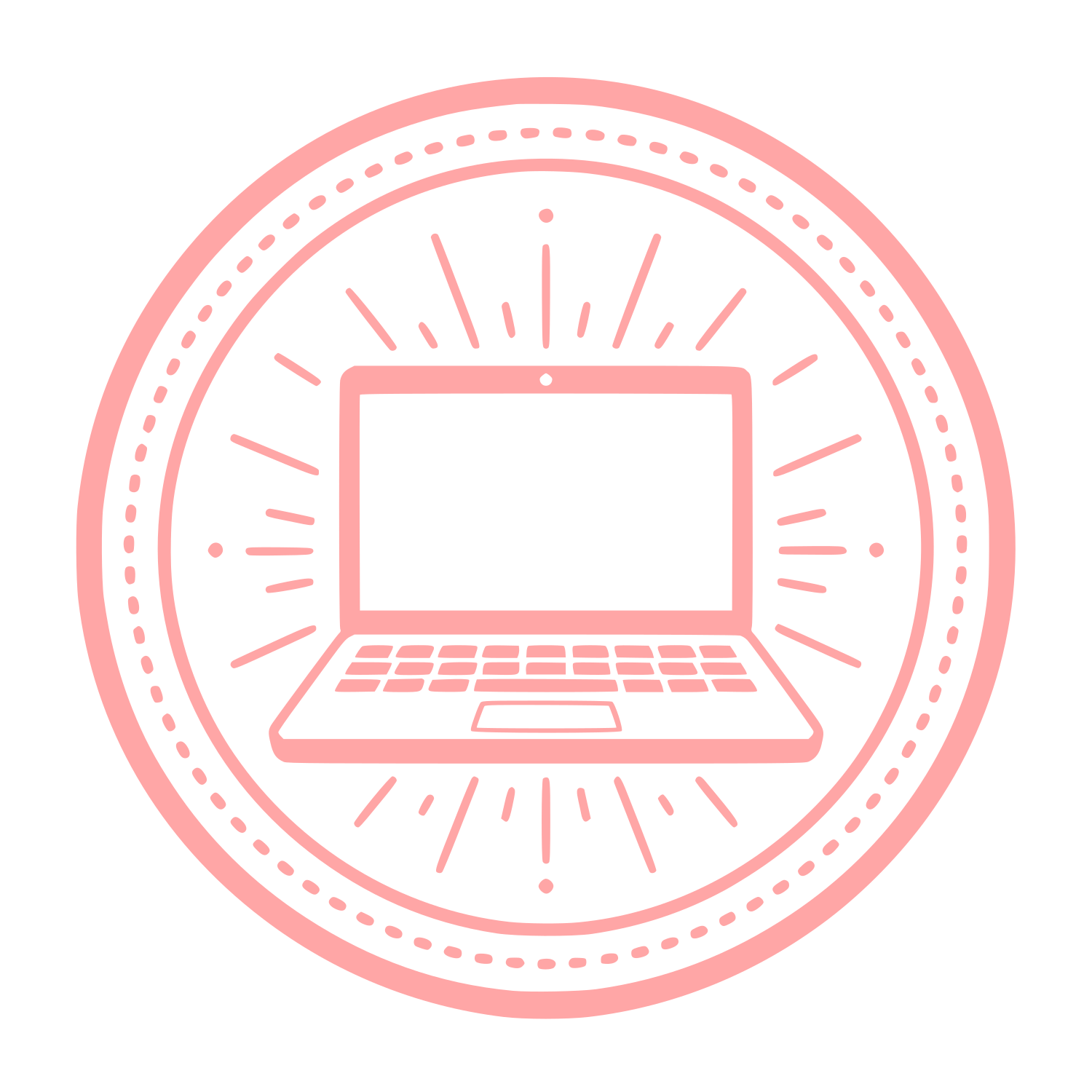 Laptop Radiant Badge Logo #ffa6a6