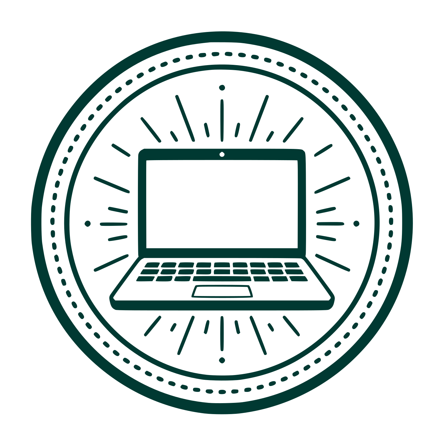 Laptop Radiant Badge Logo #003932