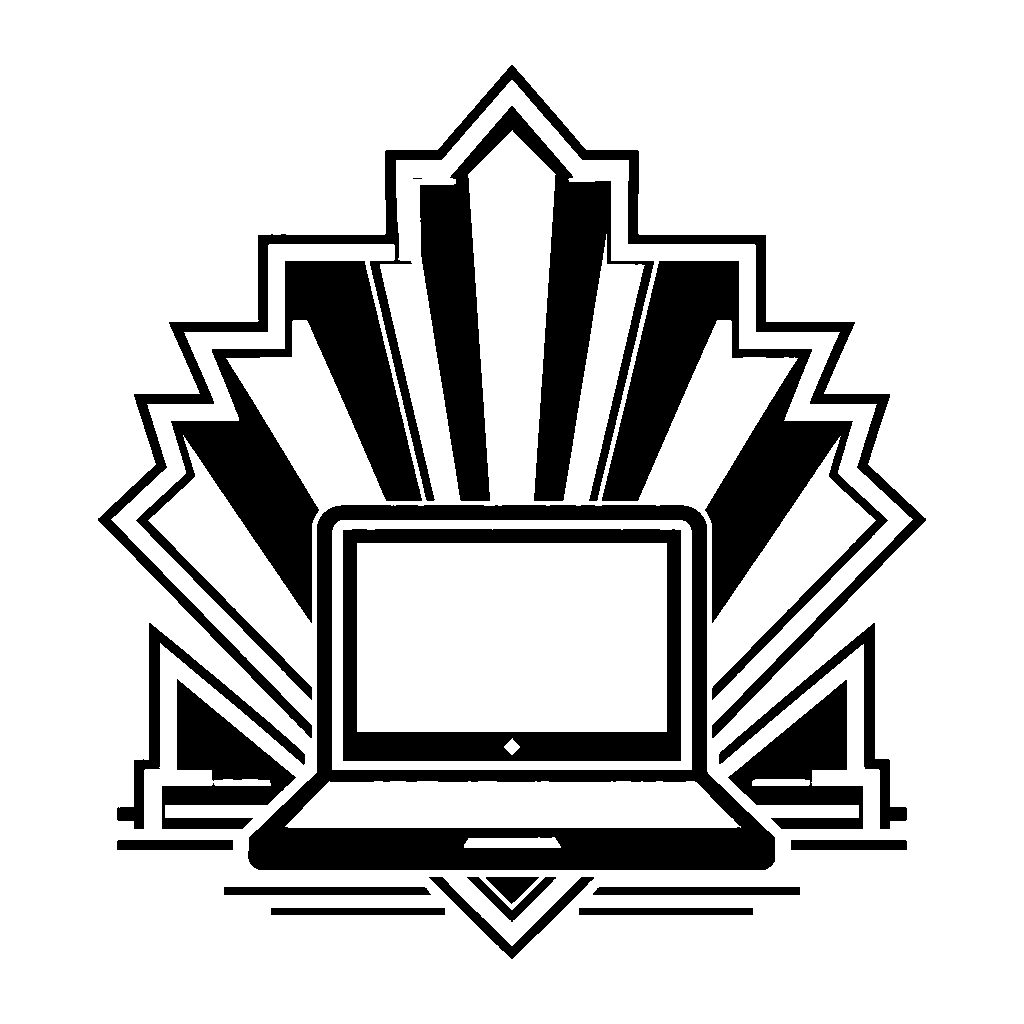 Art Deco Laptop Emblem Logo