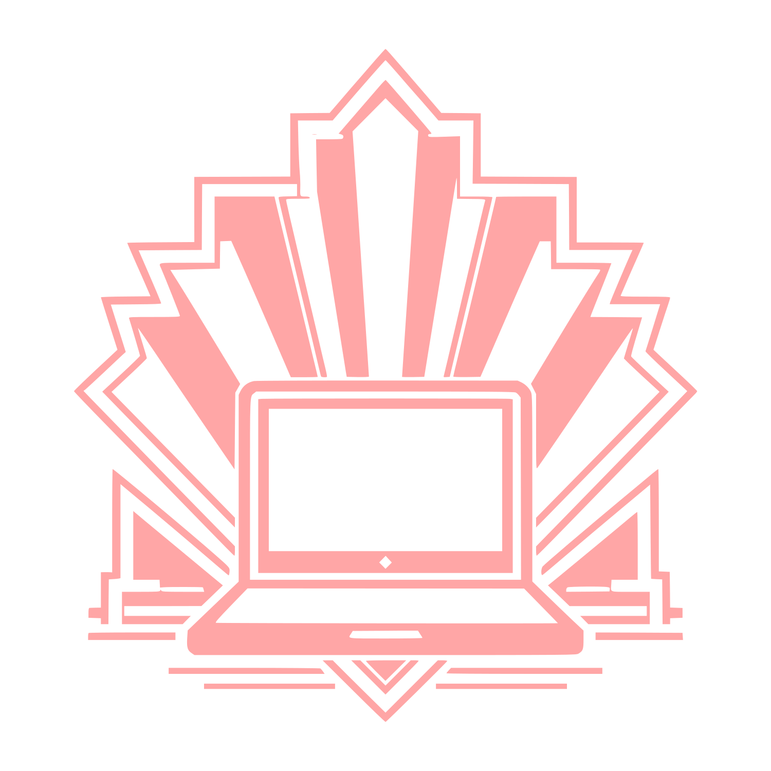 Art Deco Laptop Emblem Logo #ffa6a6