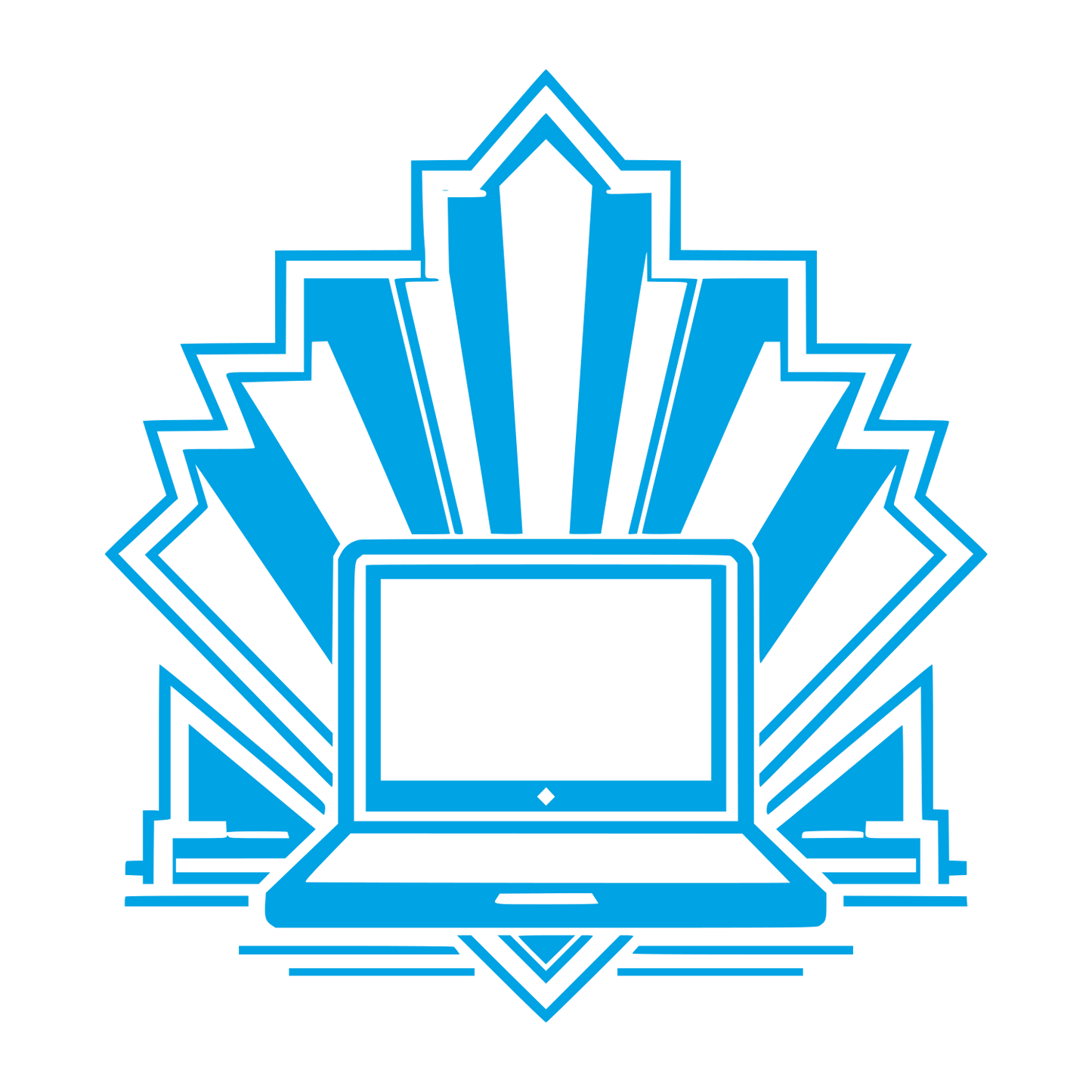 Art Deco Laptop Emblem Logo #00a3e4