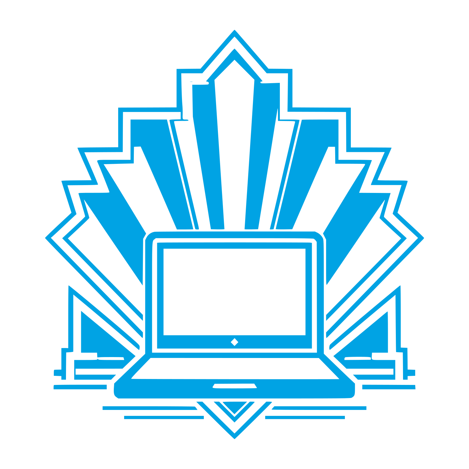 Art Deco Laptop Emblem Logo #00a3e4