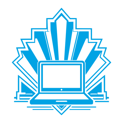 Art Deco Laptop Emblem Logo #00a3e4