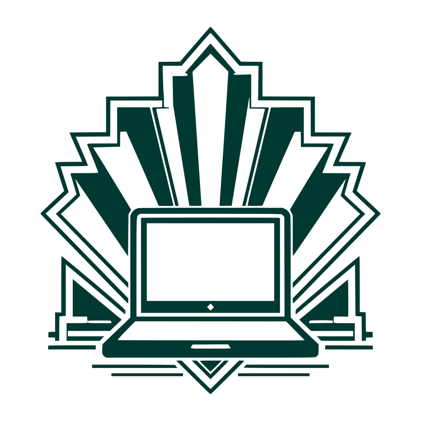Art Deco Laptop Emblem Logo #003932
