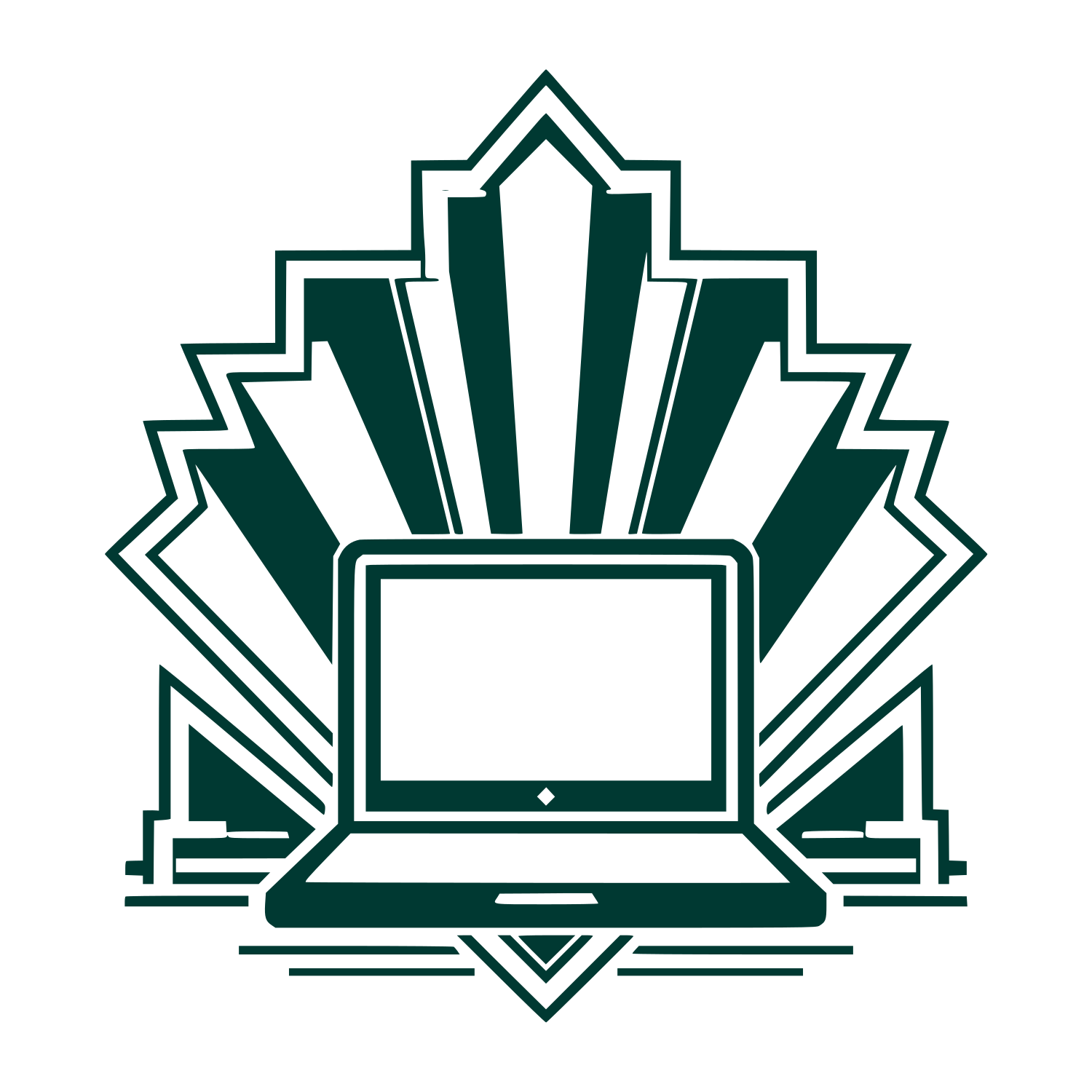 Art Deco Laptop Emblem Logo #003932