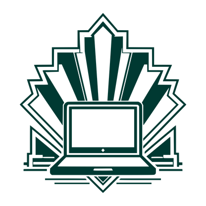 Art Deco Laptop Emblem Logo #003932