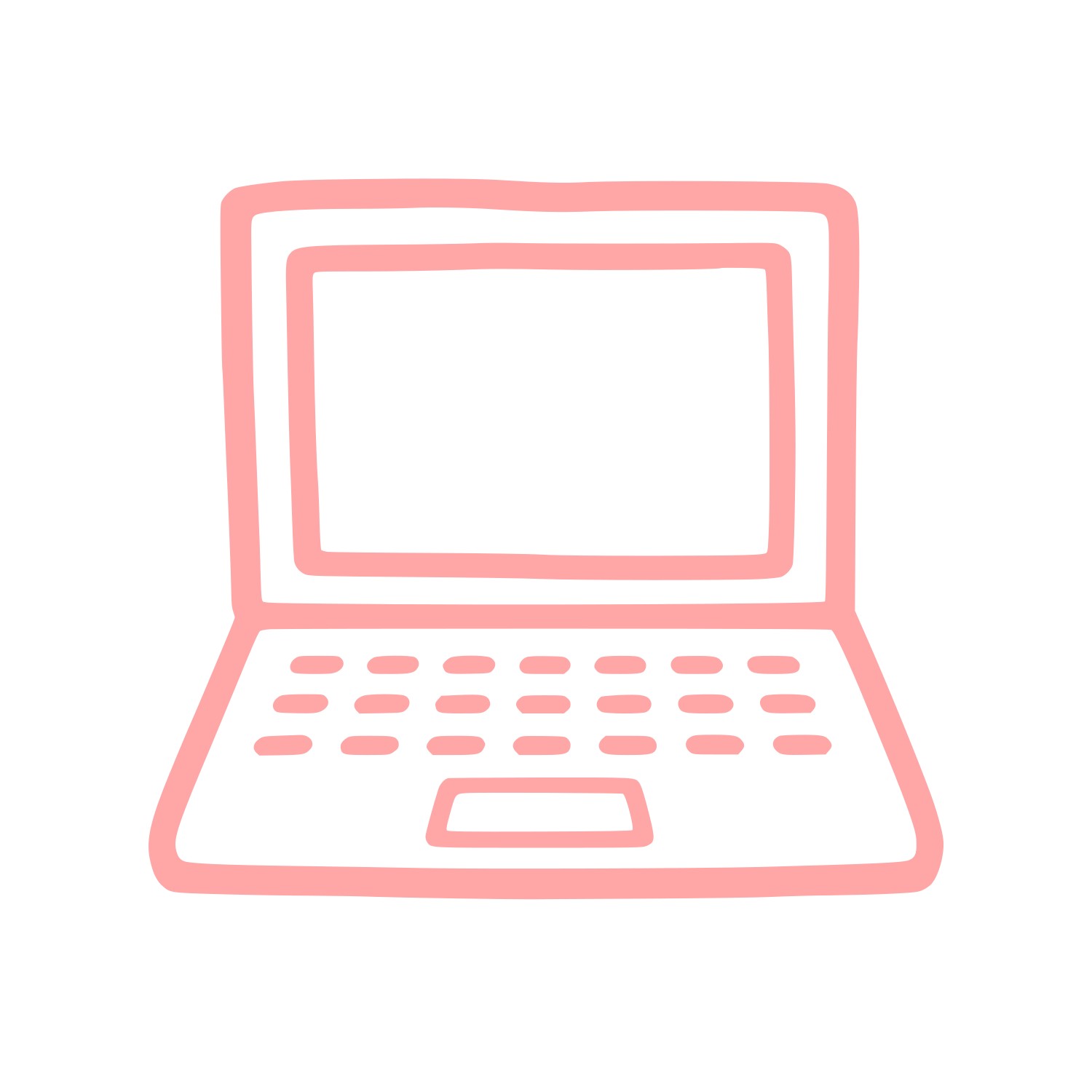 Doodle Laptop Computer Logo #ffa6a6