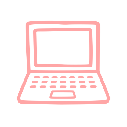 Doodle Laptop Computer Logo #ffa6a6