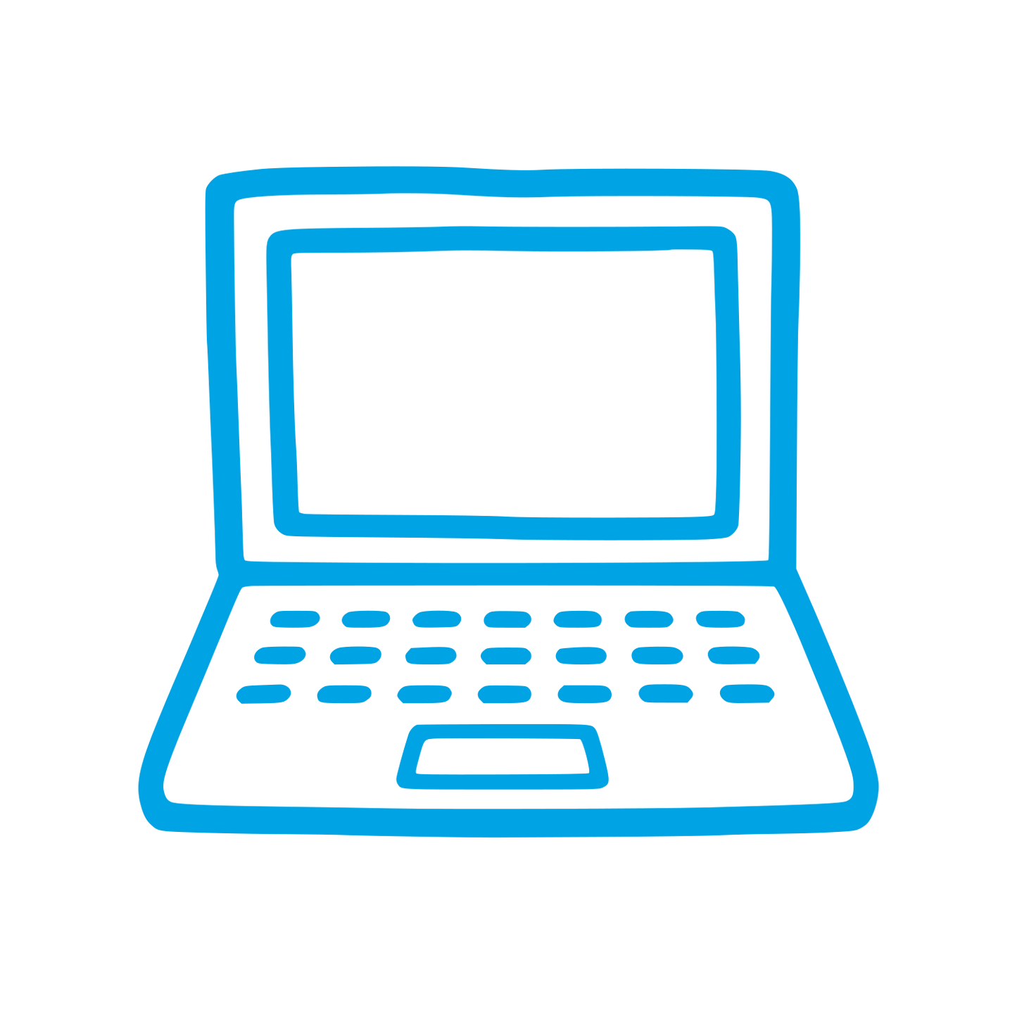 Doodle Laptop Computer Logo #00a3e4