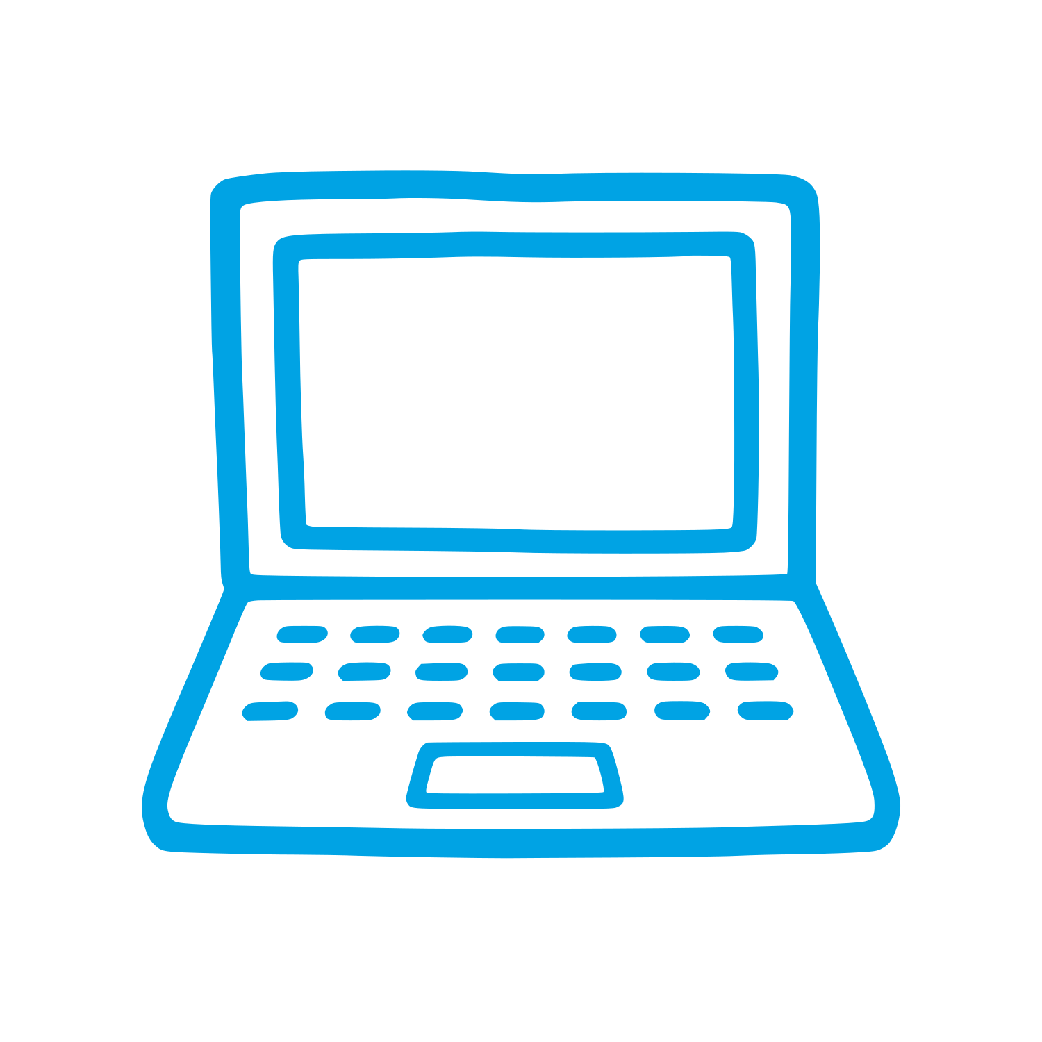 Doodle Laptop Computer Logo #00a3e4