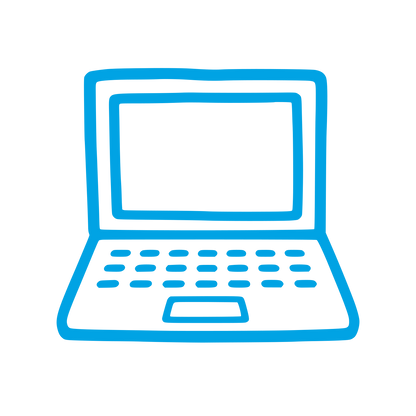 Doodle Laptop Computer Logo #00a3e4