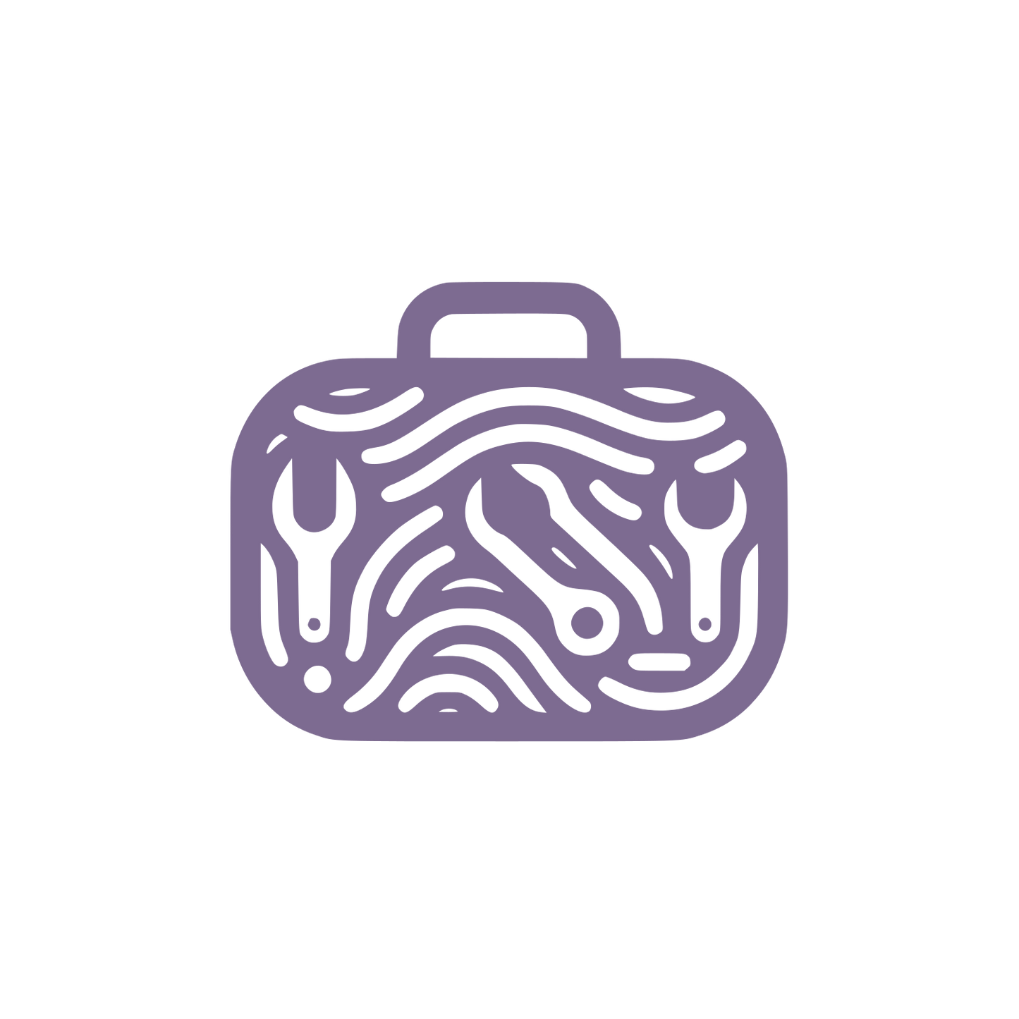 Wavy Briefcase Logo #7D6B91