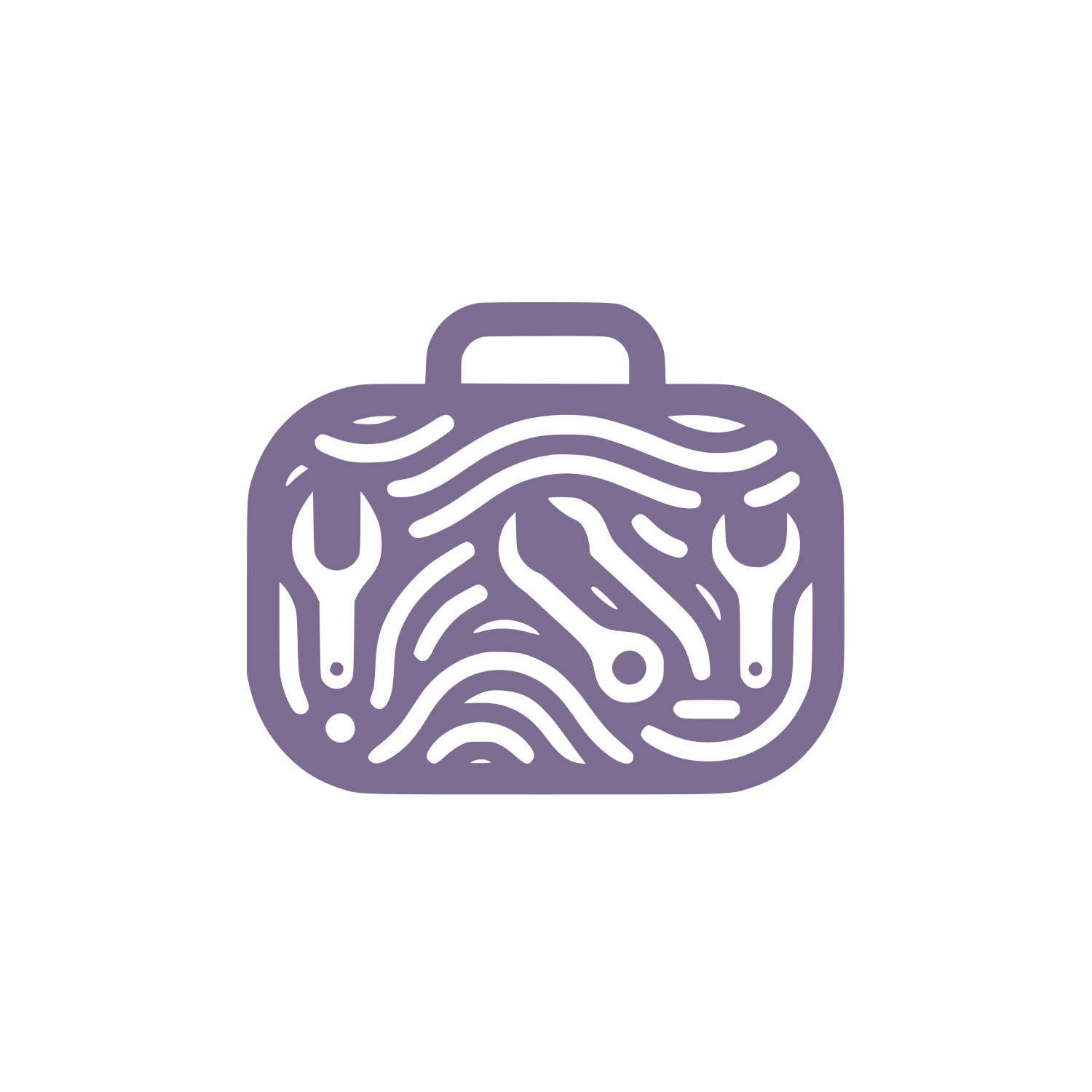 Wavy Briefcase Logo #7D6B91