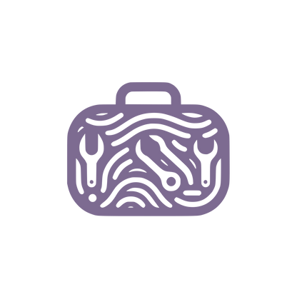 Wavy Briefcase Logo #7D6B91