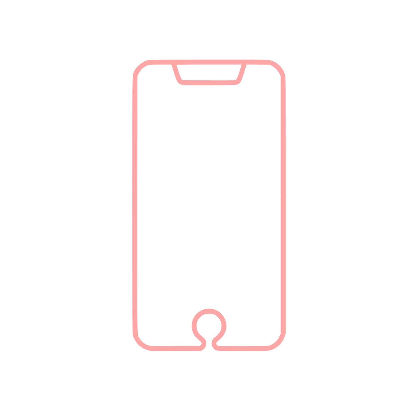 Smartphone Outline Logo #ffa6a6