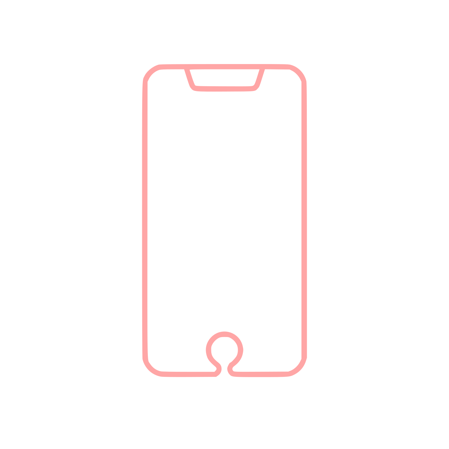 Smartphone Outline Logo #ffa6a6