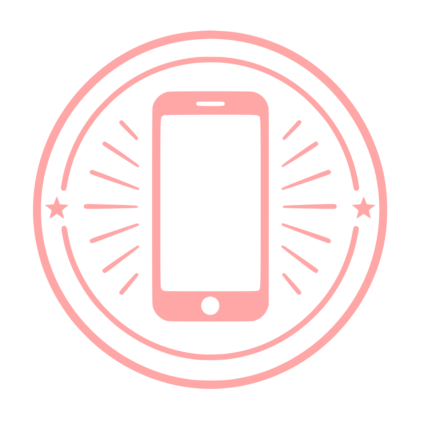 Smartphone Badge Circle Logo #ffa6a6