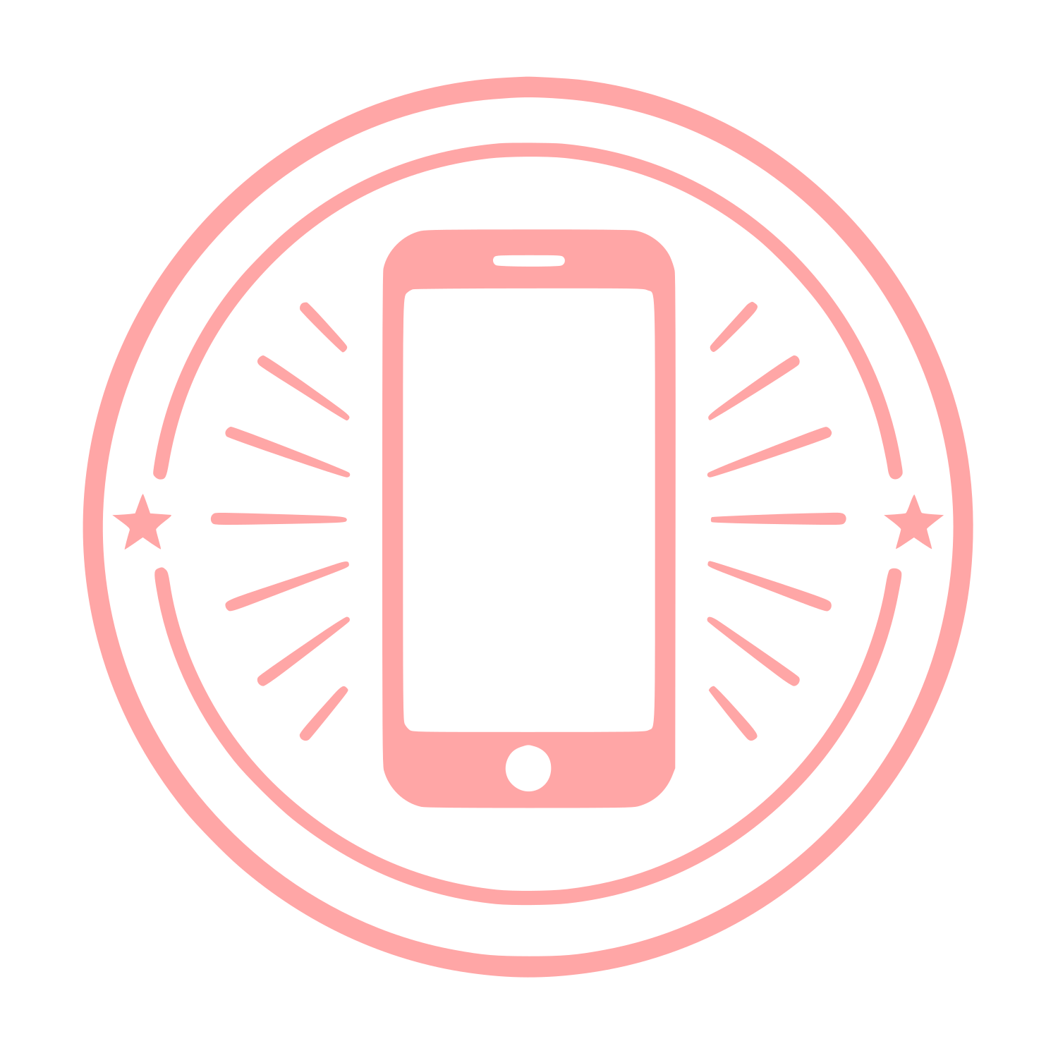 Smartphone Badge Circle Logo #ffa6a6
