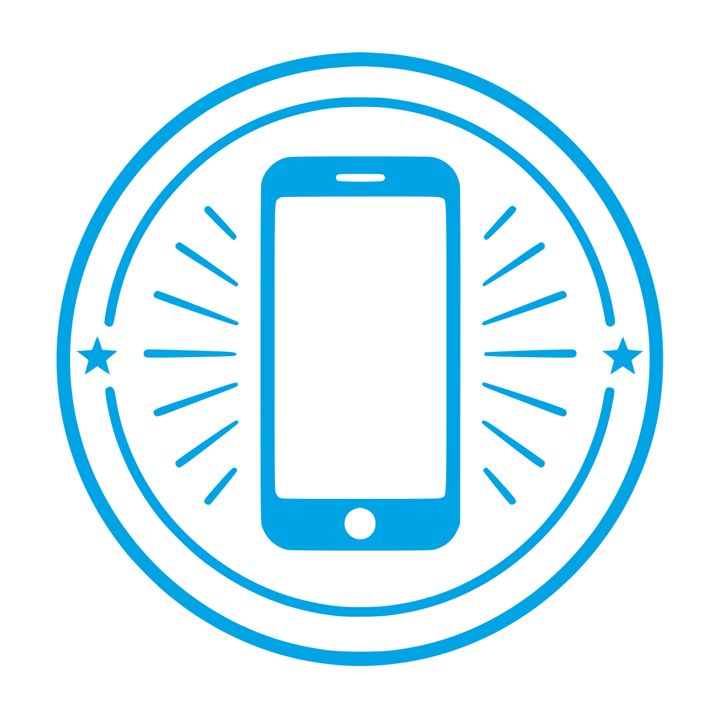 Smartphone Badge Circle Logo #00a3e4