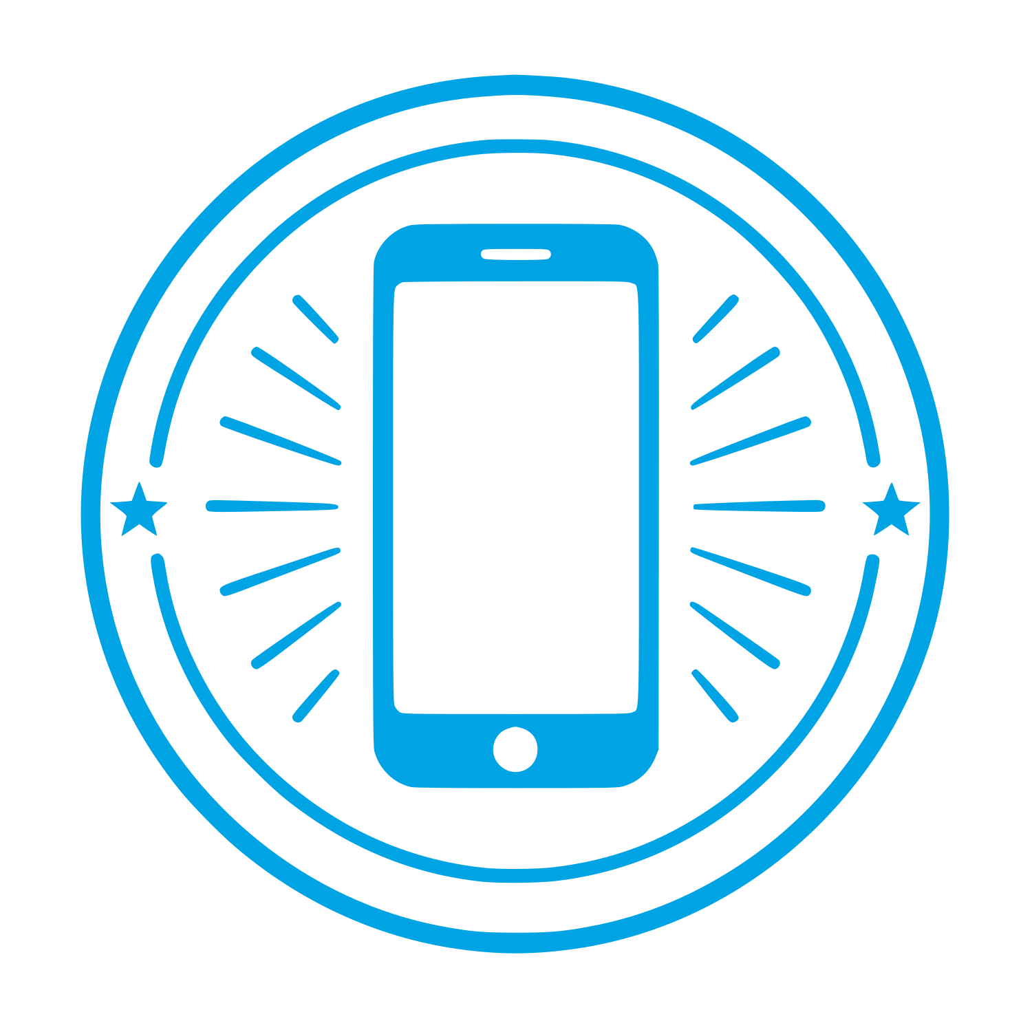 Smartphone Badge Circle Logo #00a3e4