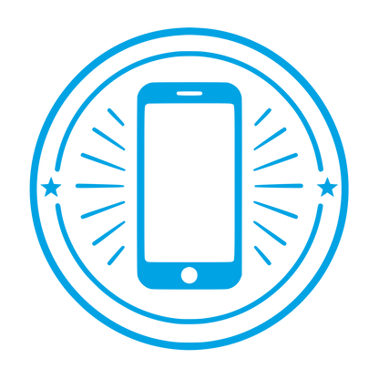Smartphone Badge Circle Logo #00a3e4