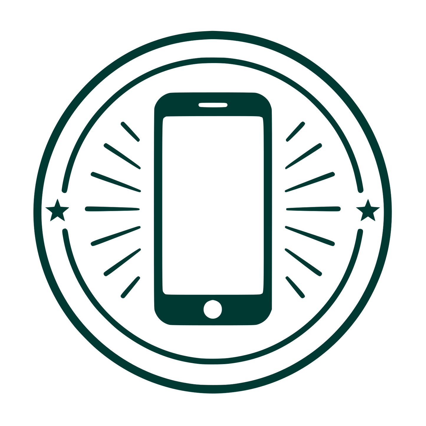 Smartphone Badge Circle Logo #003932