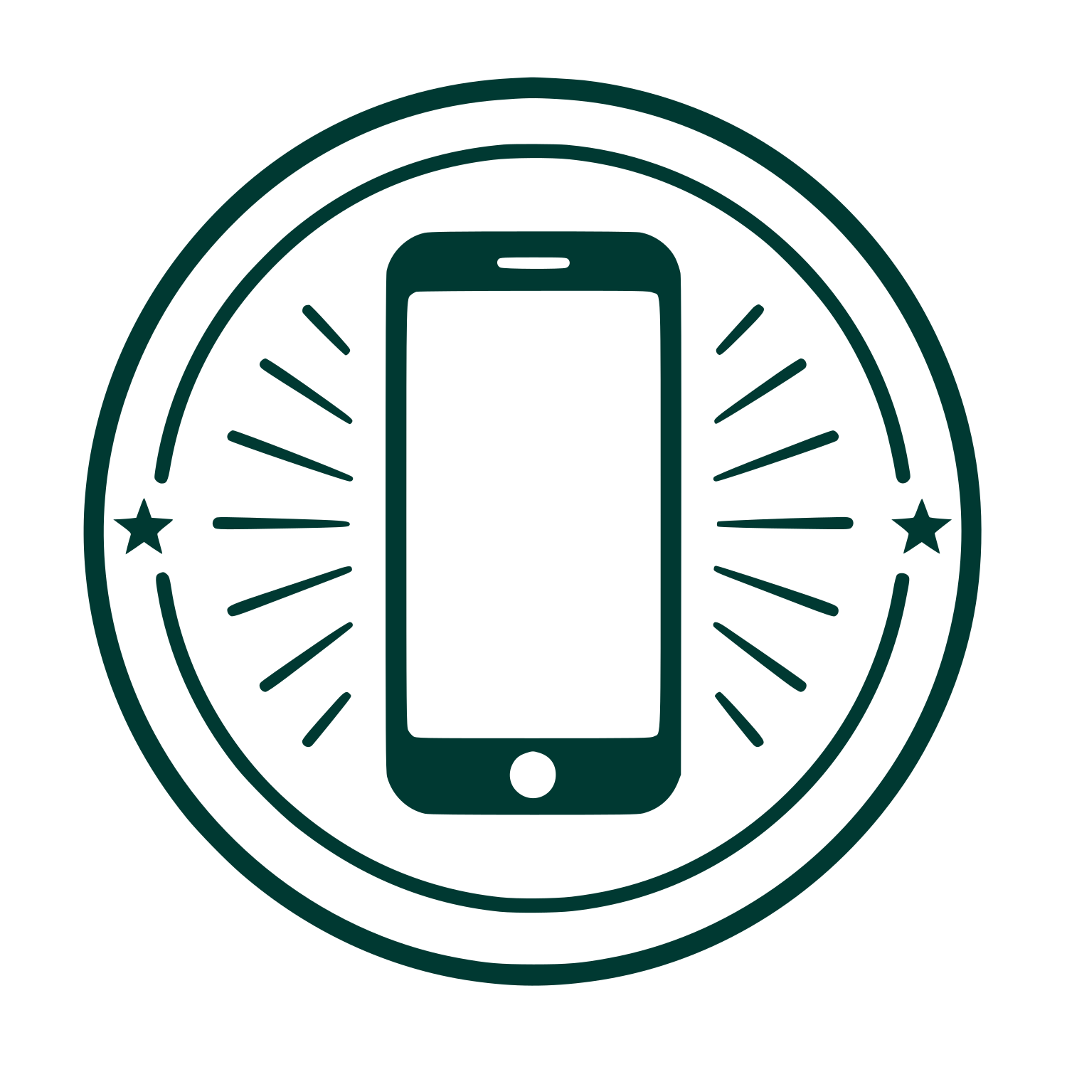 Smartphone Badge Circle Logo #003932