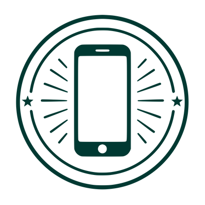 Smartphone Badge Circle Logo #003932
