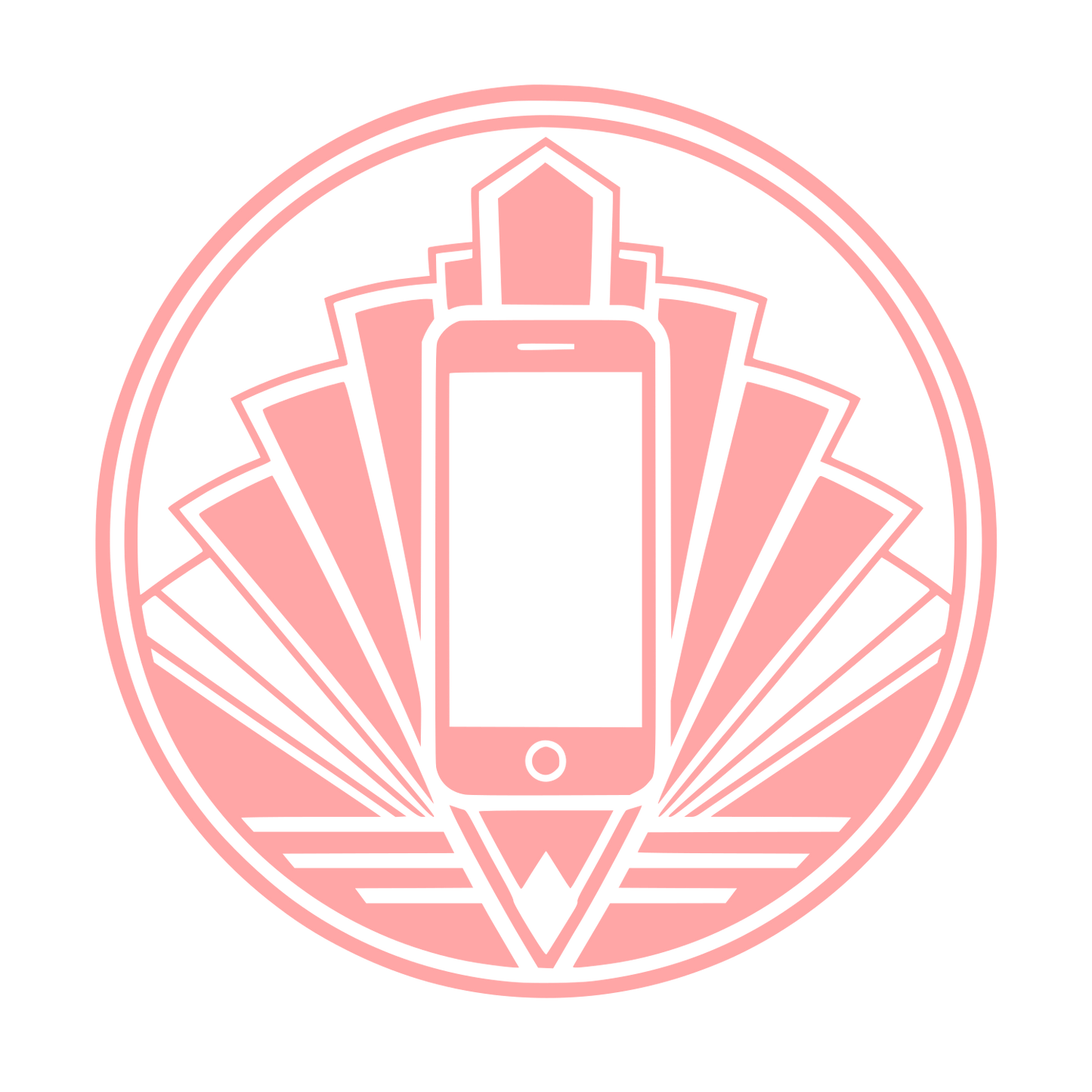 Art Deco Smartphone Circle Logo #ffa6a6