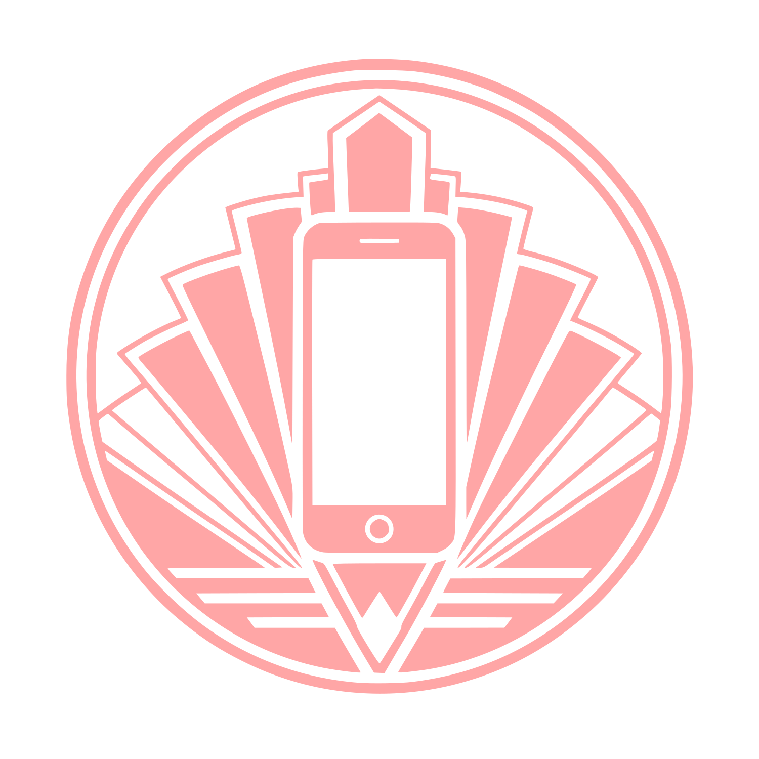 Art Deco Smartphone Circle Logo #ffa6a6