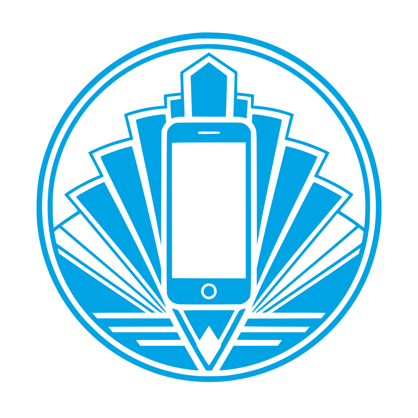 Art Deco Smartphone Circle Logo #00a3e4