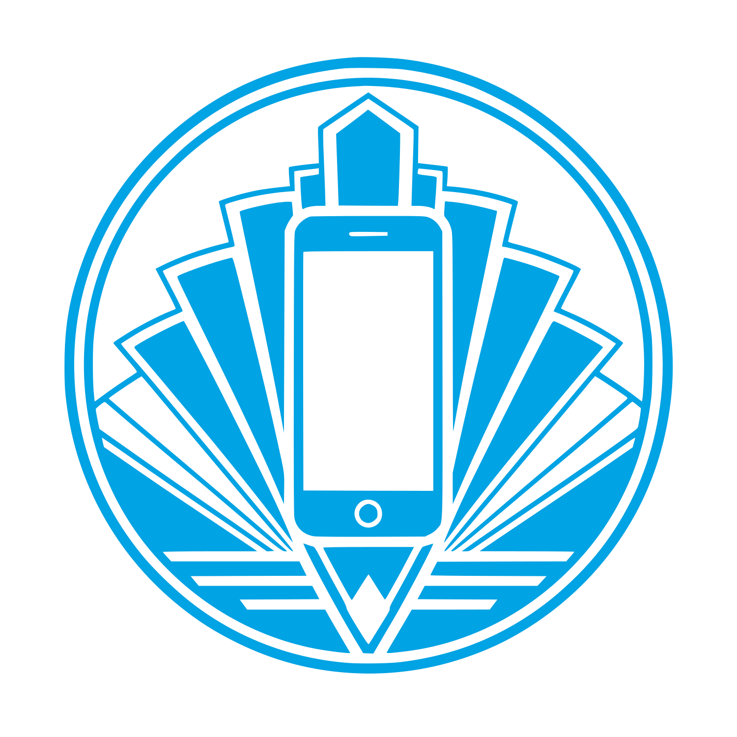 Art Deco Smartphone Circle Logo #00a3e4