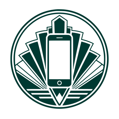 Art Deco Smartphone Circle Logo #003932