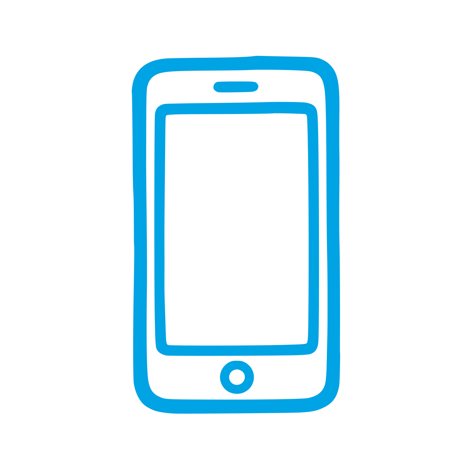 Hand Drawn Smartphone Logo #00a3e4