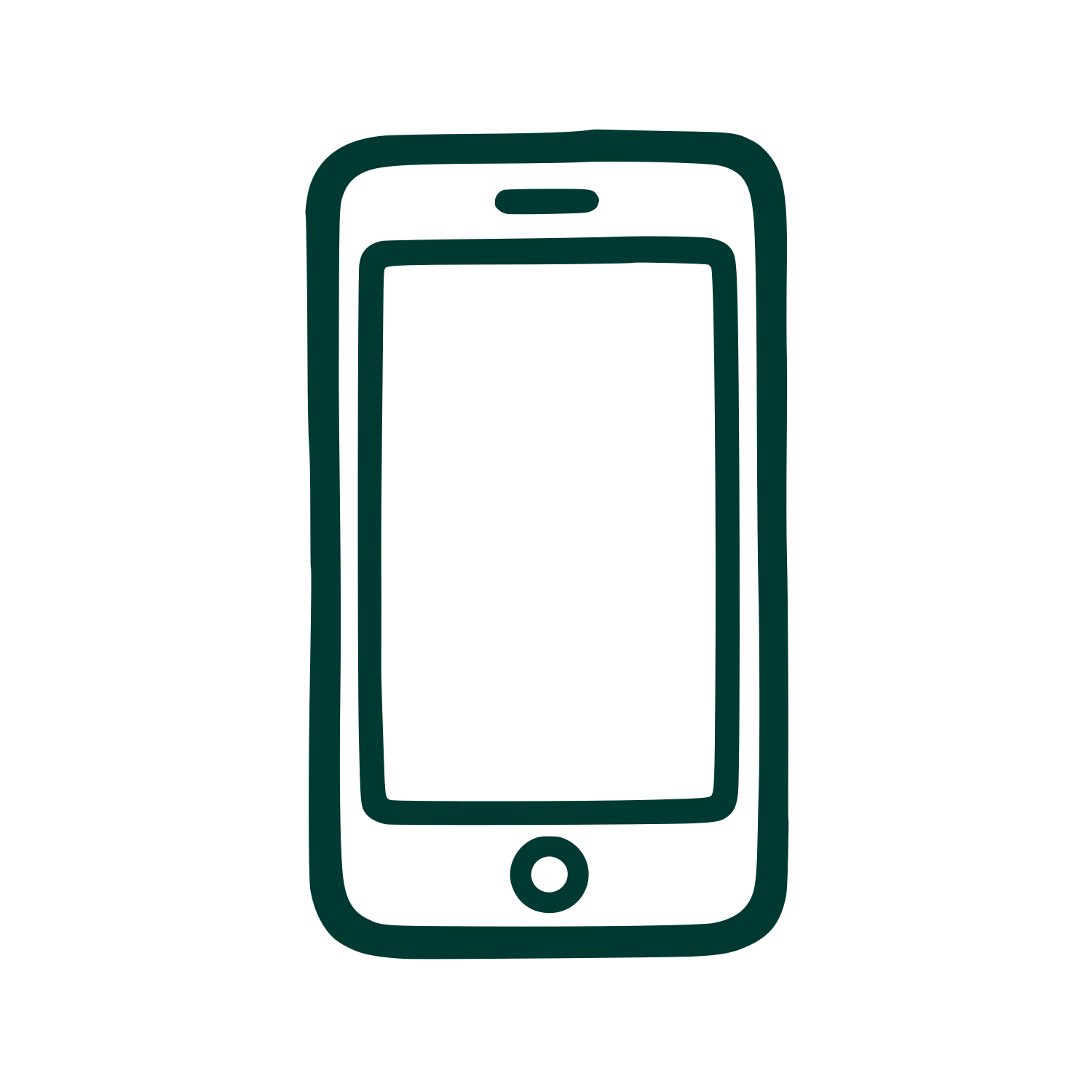 Hand Drawn Smartphone Logo #003932