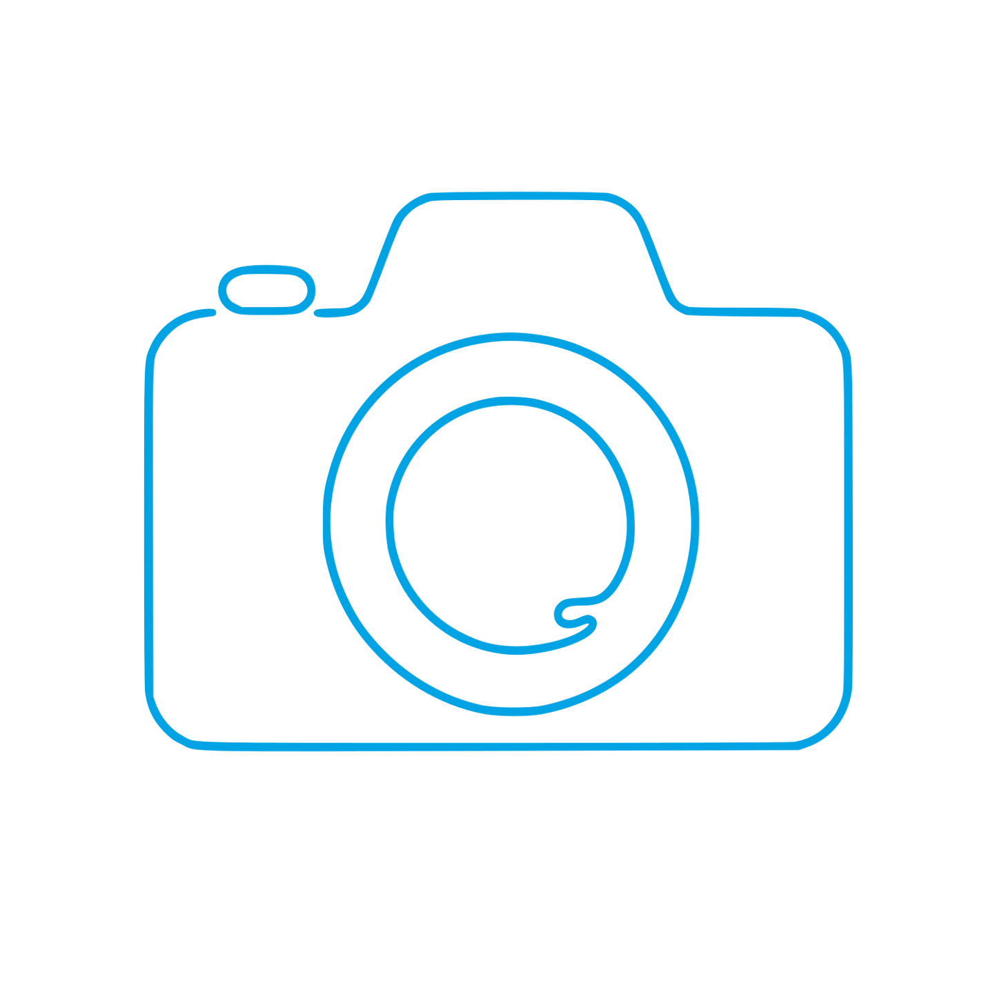 One Line Camera Logo #00a3e4