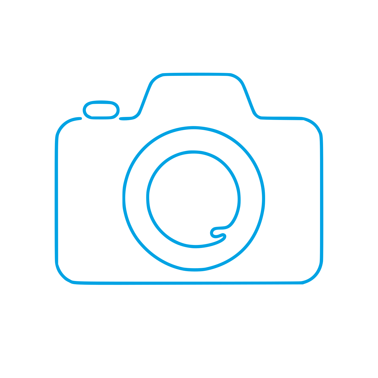One Line Camera Logo #00a3e4