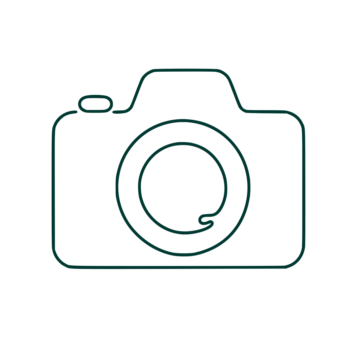 One Line Camera Logo #003932