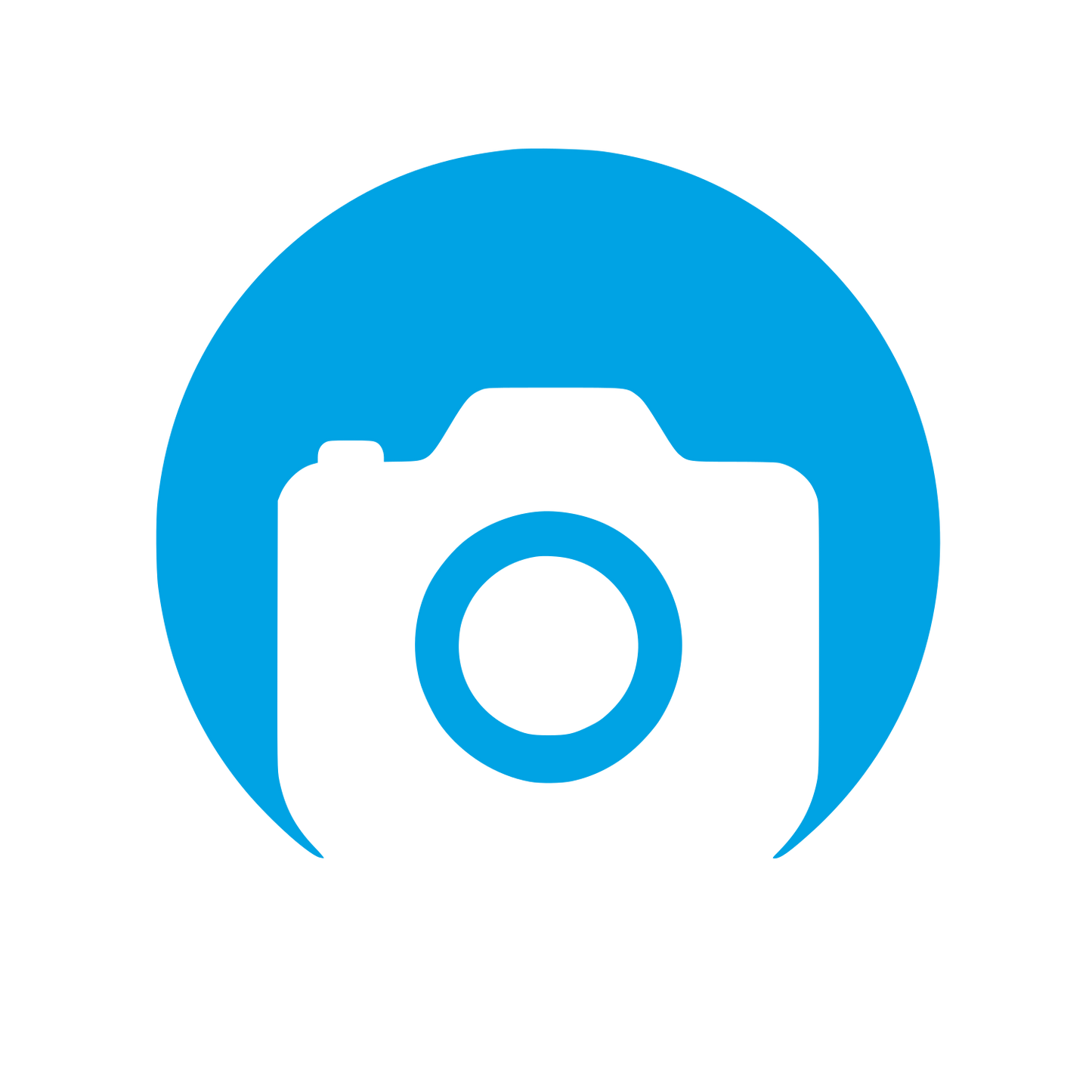 Camera in Circle Logo #00a3e4