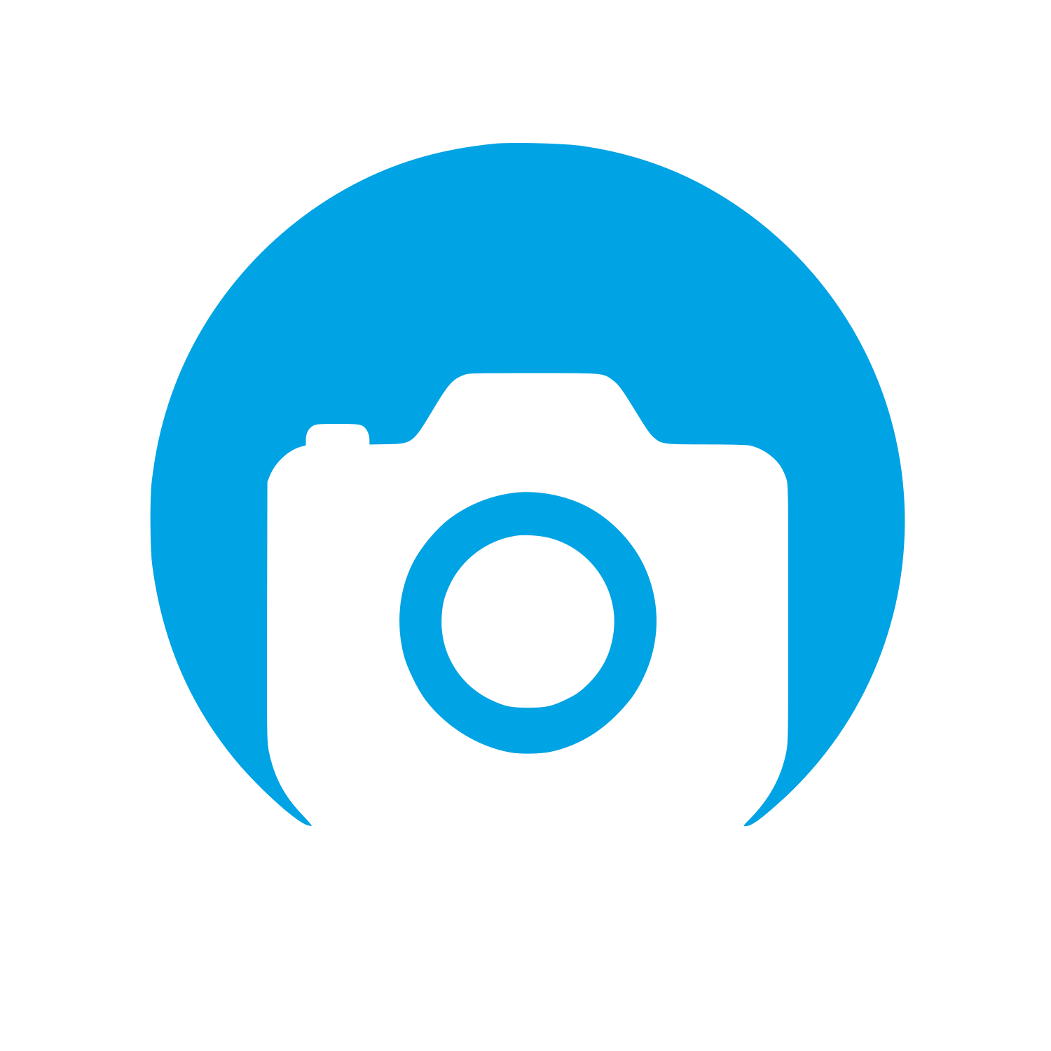 Camera in Circle Logo #00a3e4