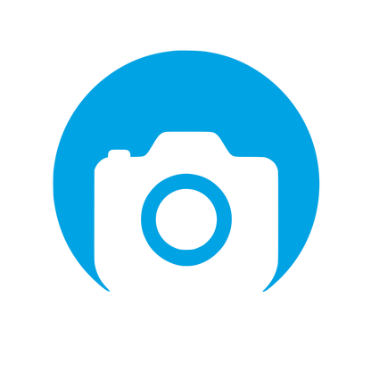 Camera in Circle Logo #00a3e4