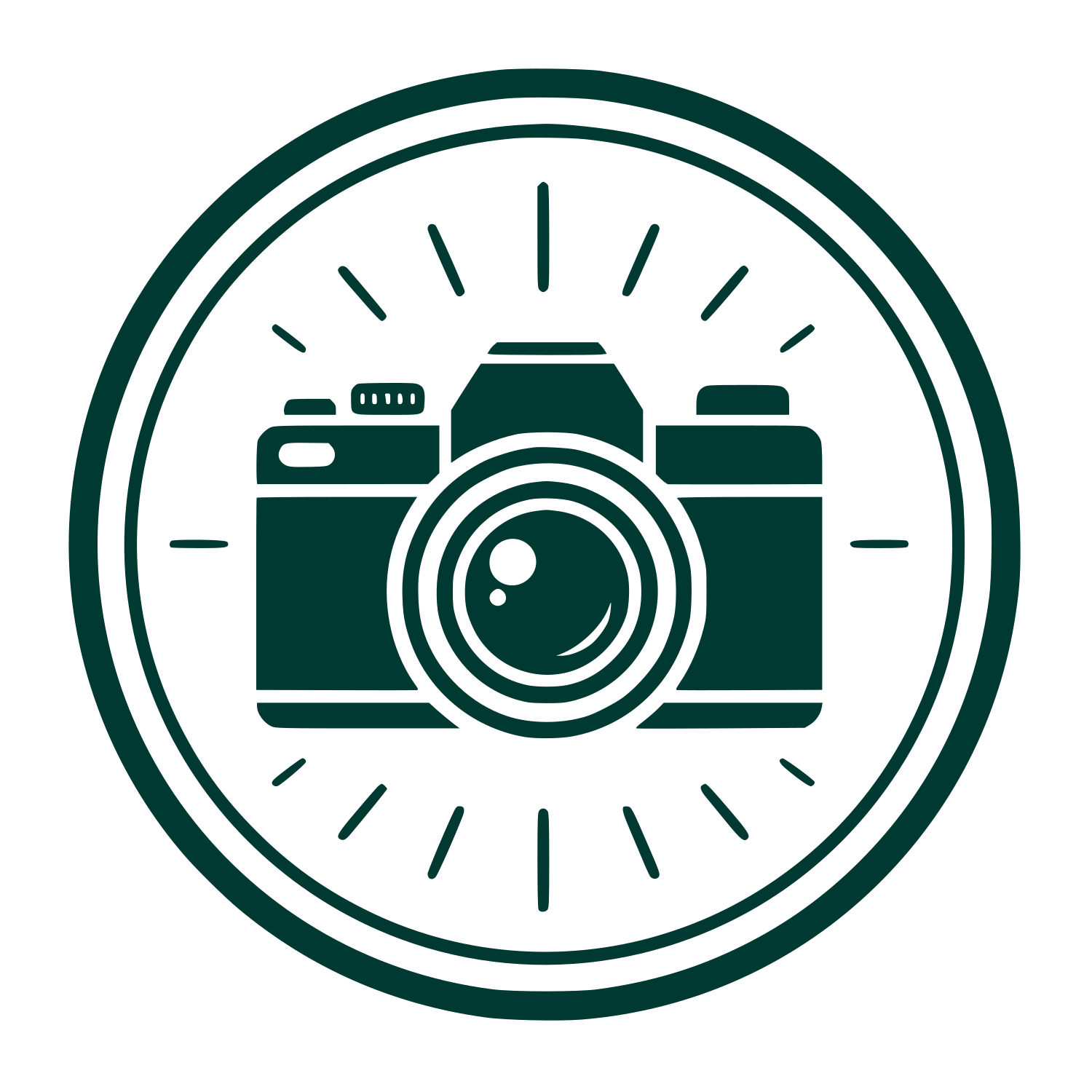Camera Circle Badge Logo #003932