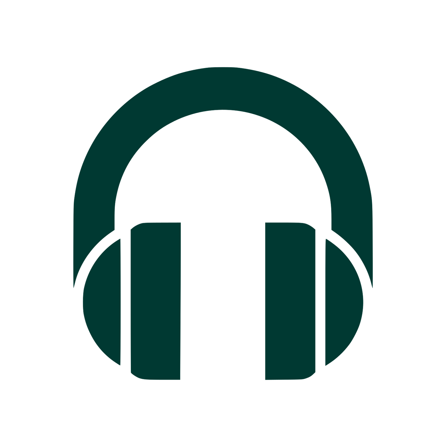 Headphones Silhouette Logo #003932