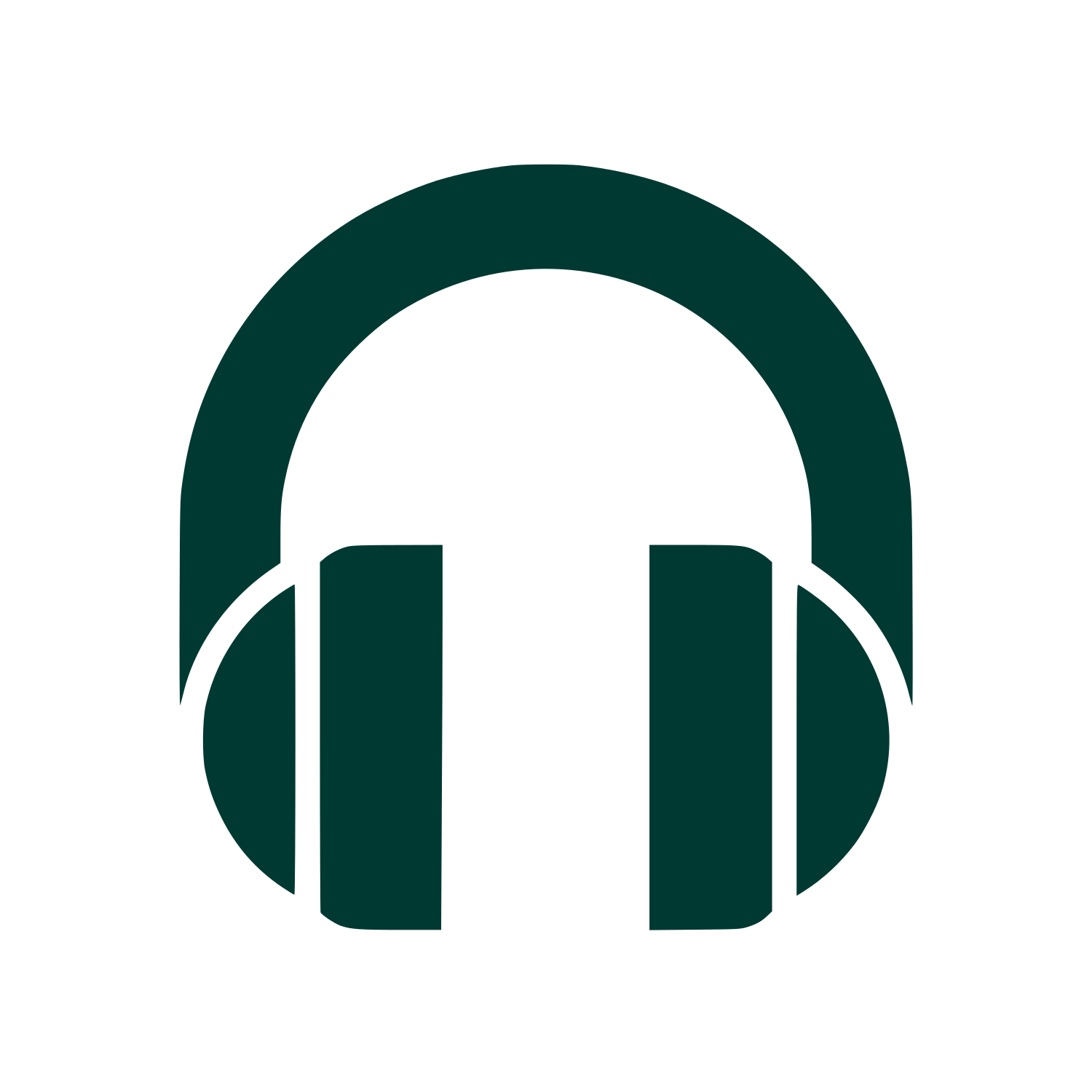 Headphones Silhouette Logo #003932