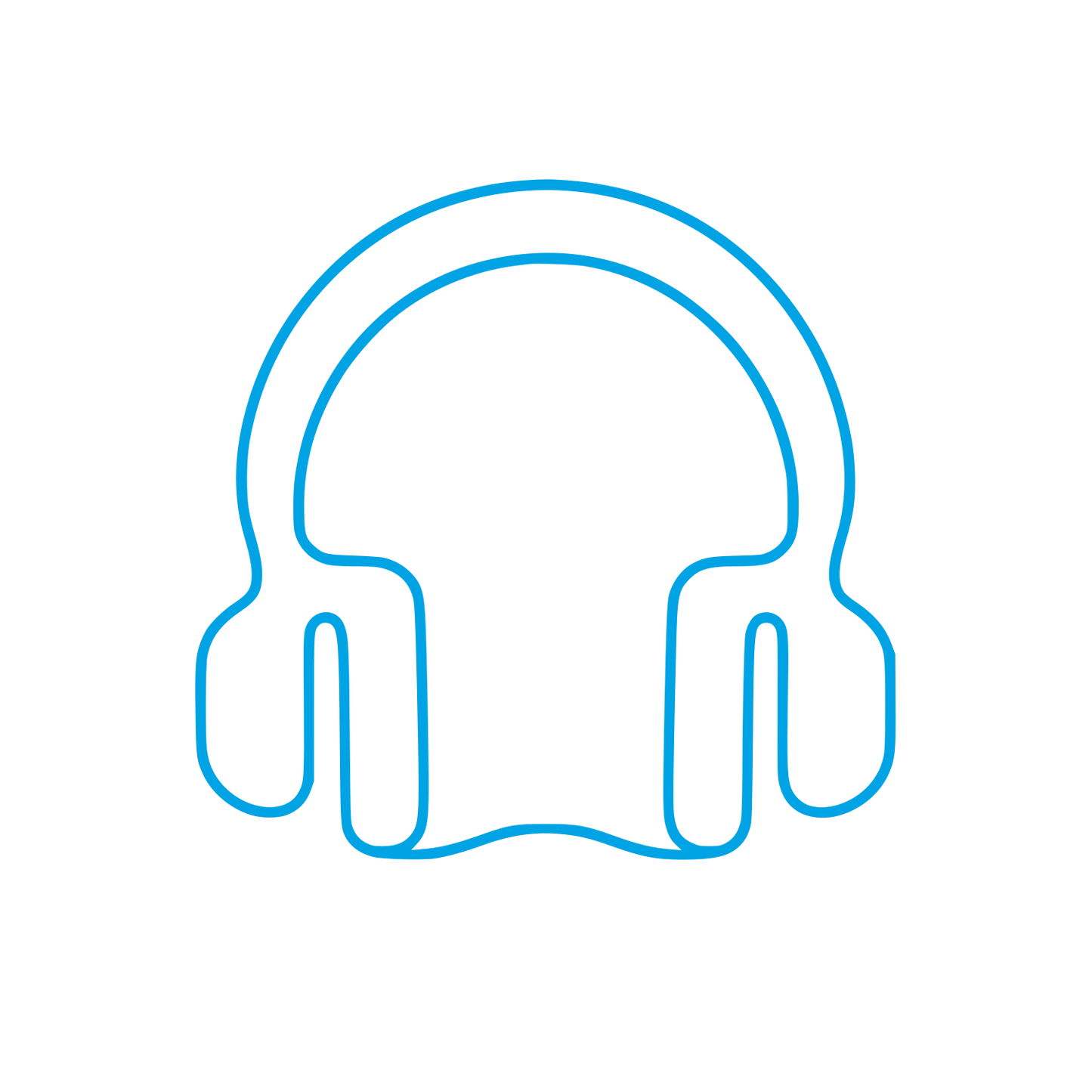 Headphones Outline Logo #00a3e4