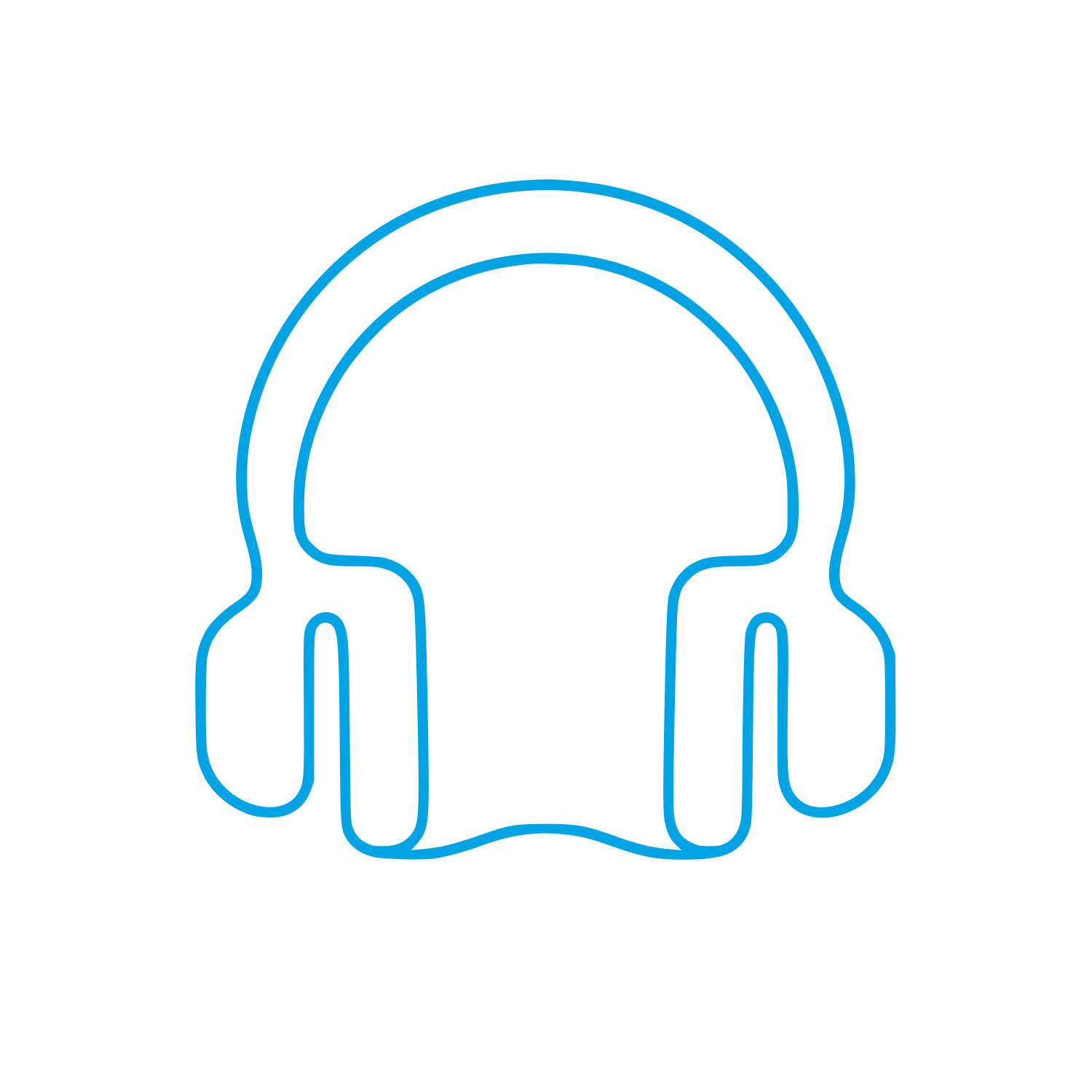 Headphones Outline Logo #00a3e4