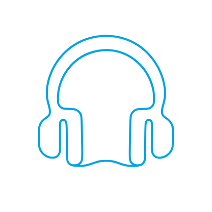 Headphones Outline Logo #00a3e4