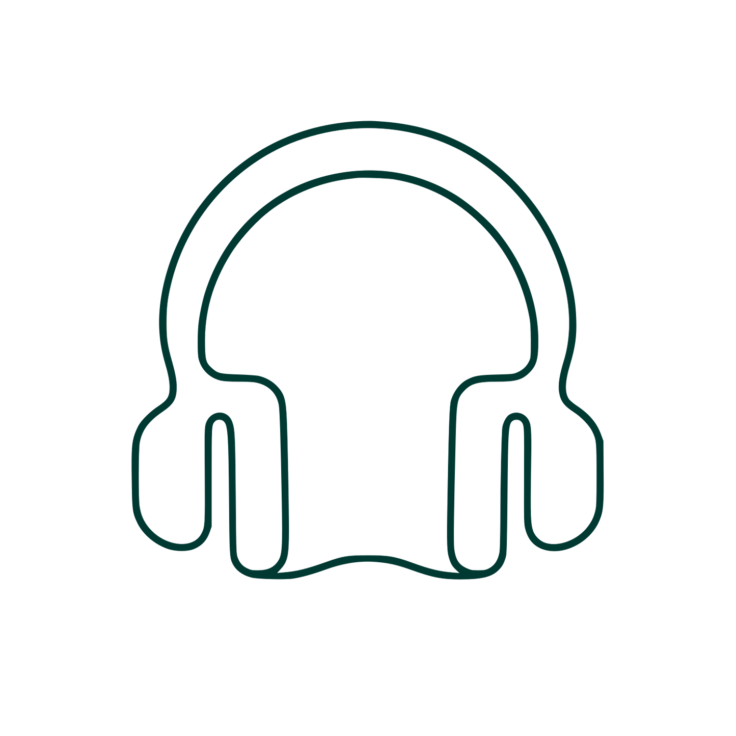 Headphones Outline Logo #003932