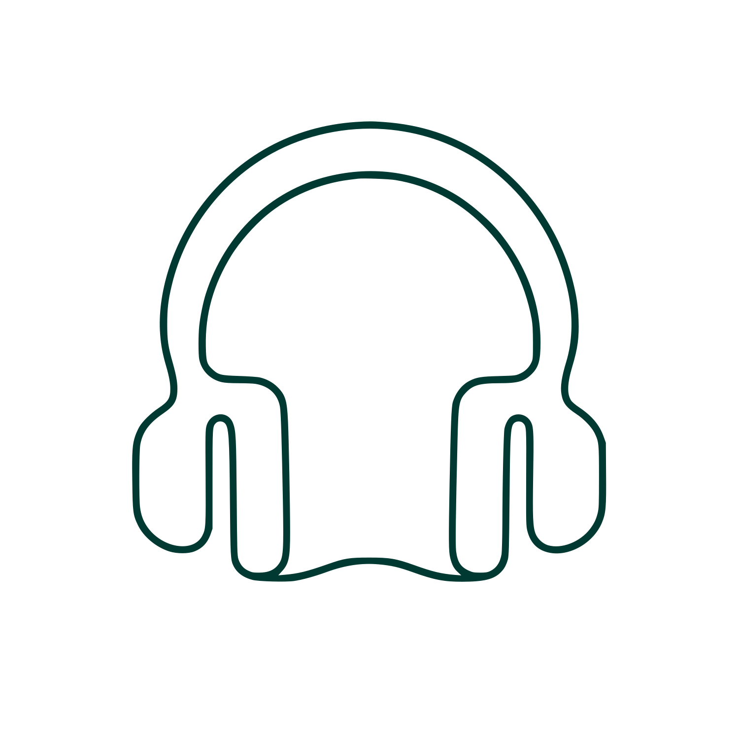 Headphones Outline Logo #003932