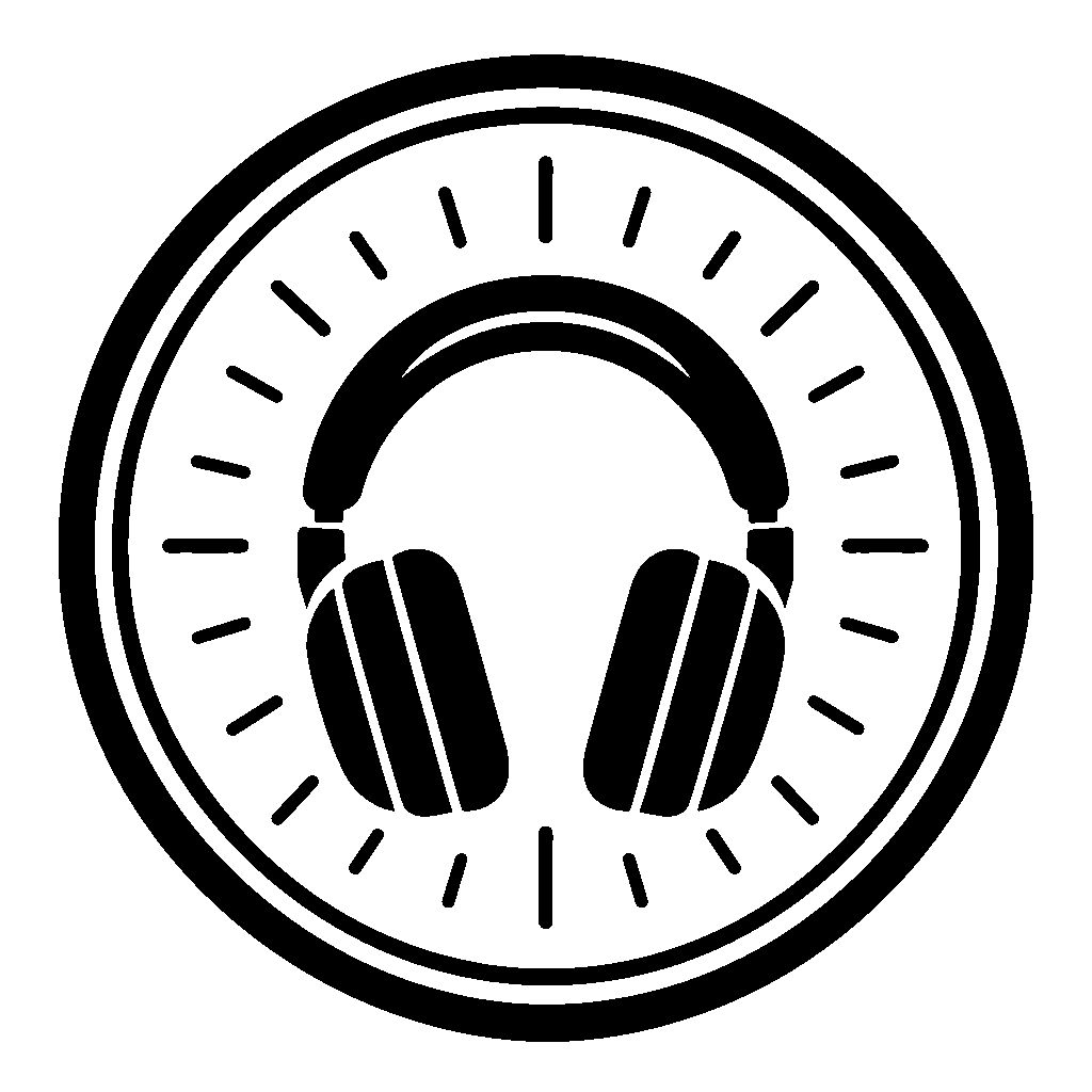 Headphones Circle Badge Logo